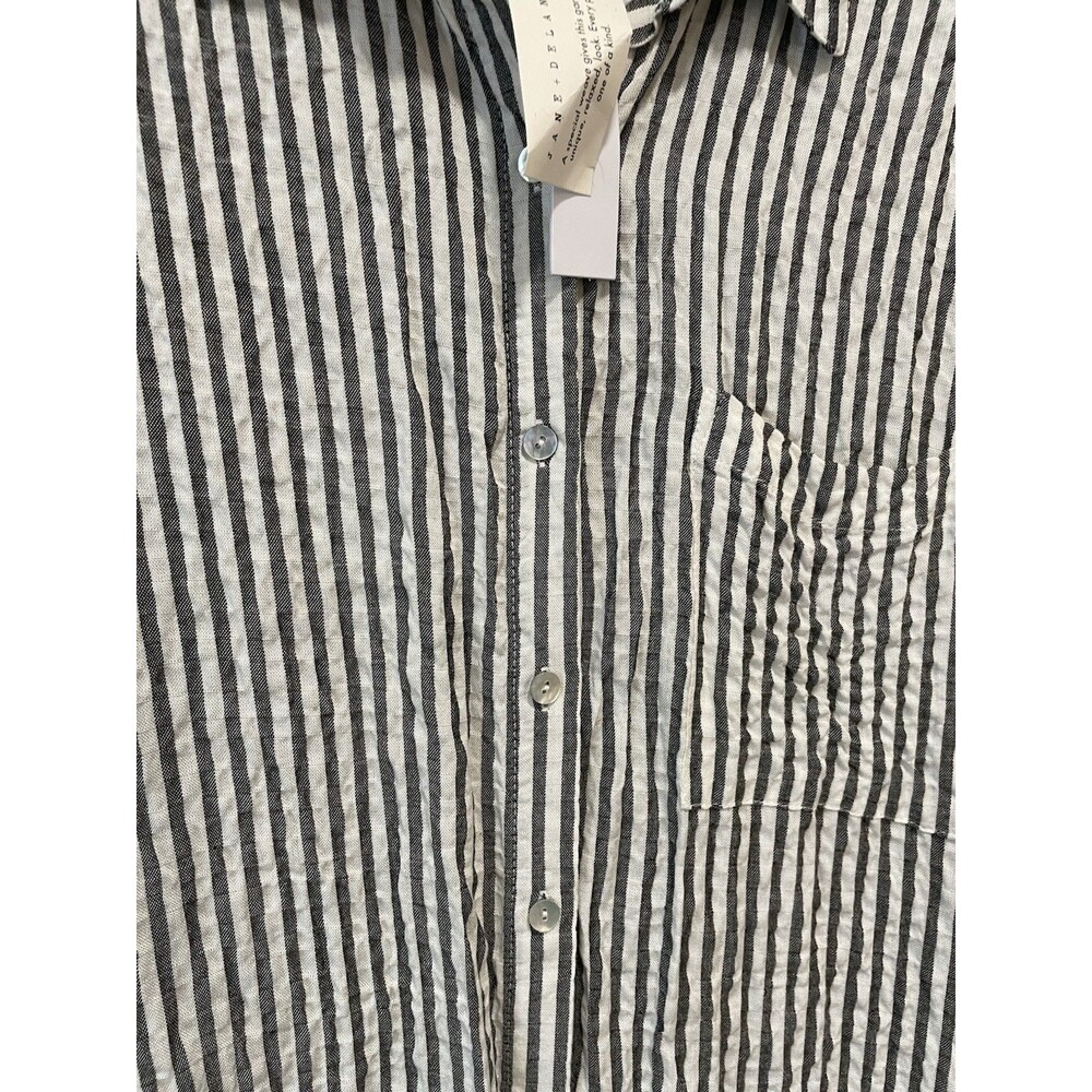 Jane and Delancey Blouse Top 2X BlueWhite Stripe Preppy Beachy Summer Cruise NWT - Picture 3 of 8